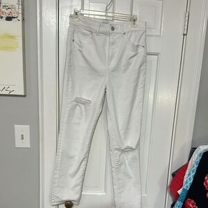 Express white jeans, slim super high-rise size 4